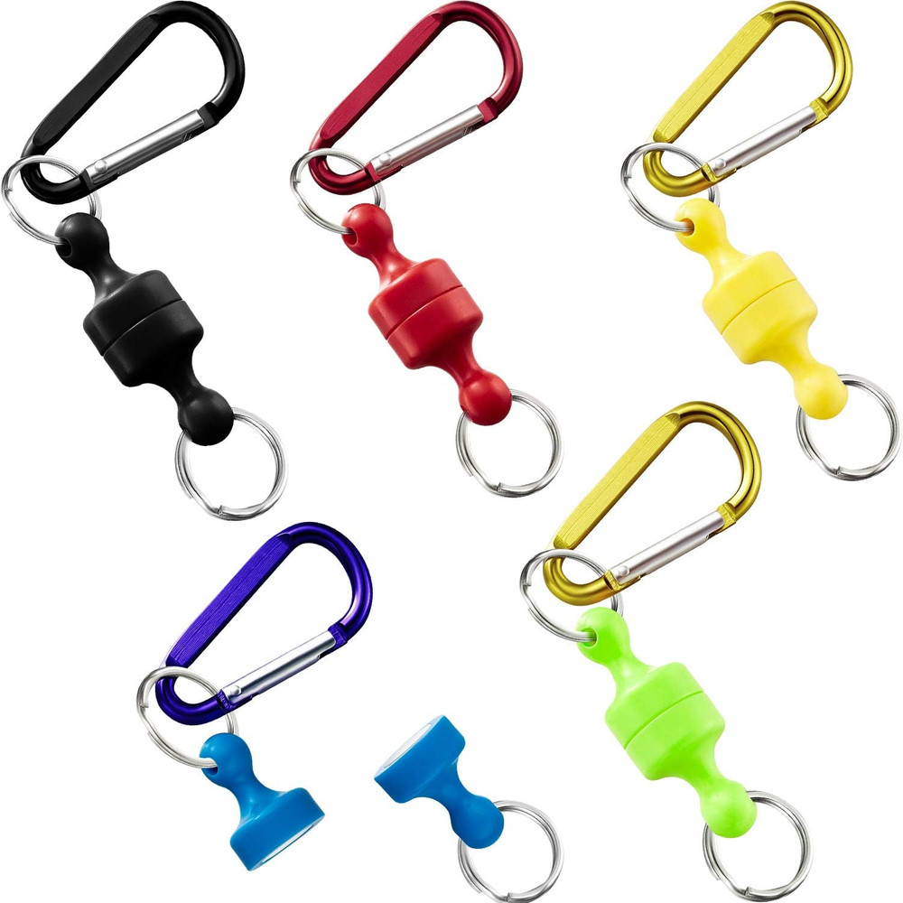 5 Pieces Magnetic Net Release Holder Net Release Clip Keychain Hook for Fly Fish