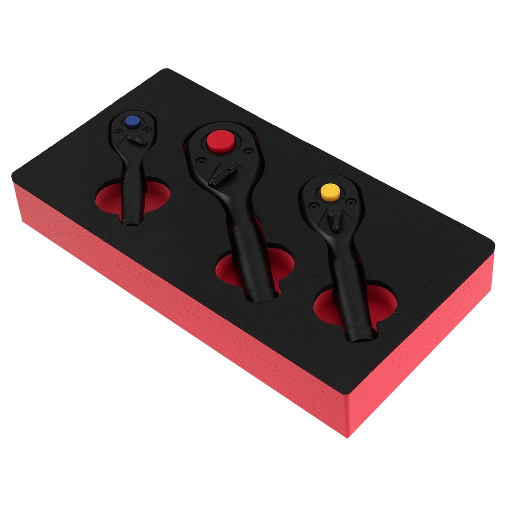 Stubby Ratchet Set Quick Release 1/4" 3/8" 1/2" Drive Ratchet Handle 3X
