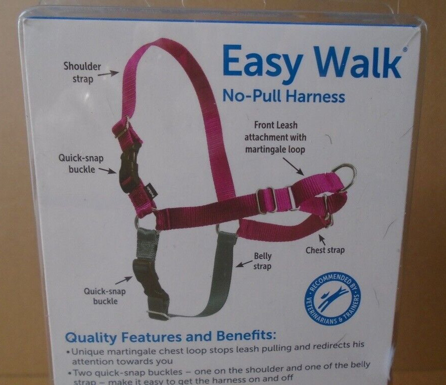 PetSafe Easy Walk Harness Small/Medium (Raspberry/Gray) No Pull Harness