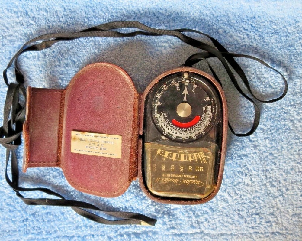 Weston Vintage Light Meter Master II Model 735 Universal Exposure Leather Case