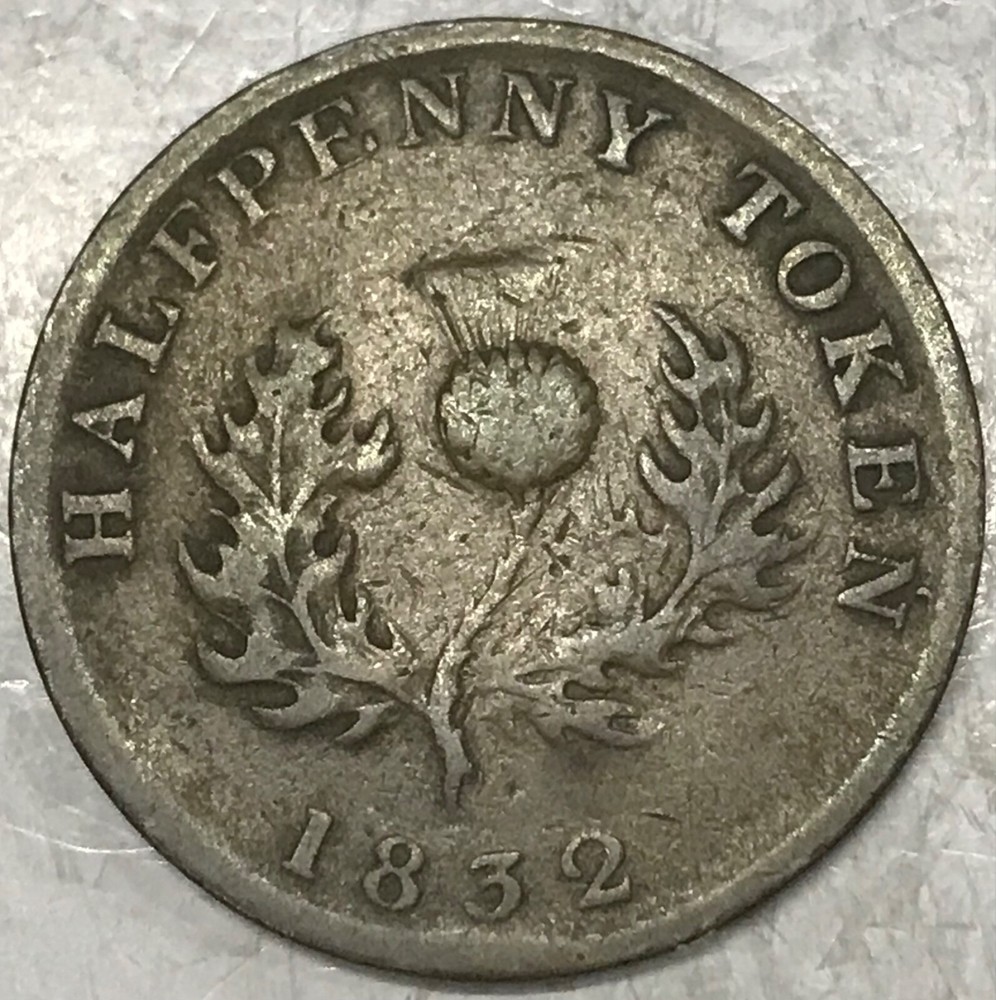 1832 Nova Scotia Canada Half Penny. KM 1