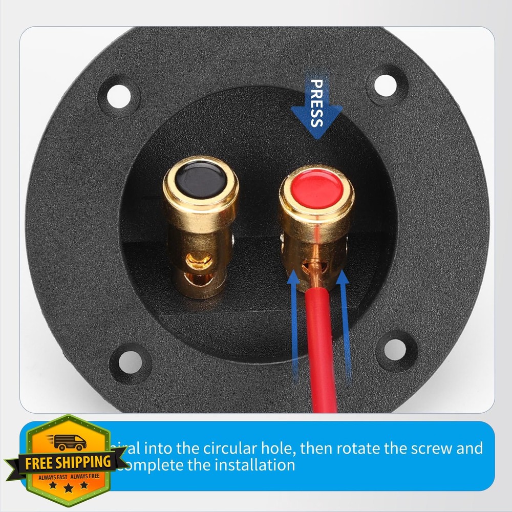 XGGYA 3" Round Speaker Terminal Cup Subwoofer Box Binding Posts 2 Pack