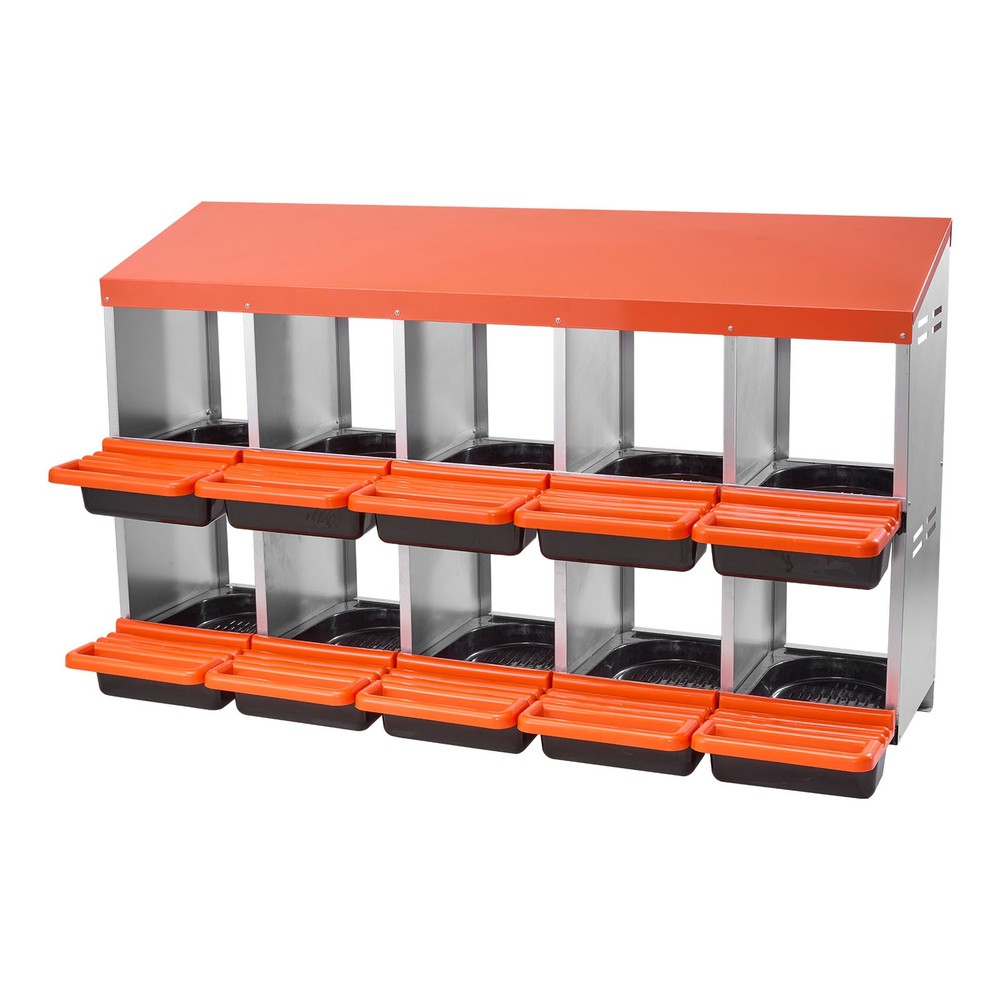 Uimoso 2-Tier Chicken Nesting Boxes with 10 Compartments for Egg Collection