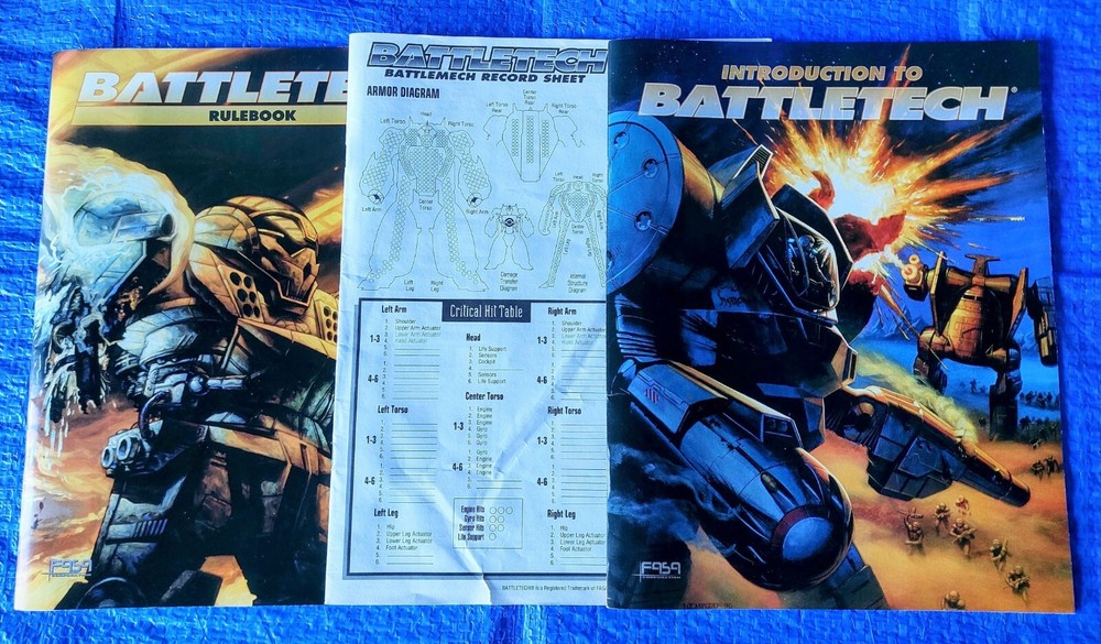Vintage Book 1996 BATTLETECH "Introduction To", "Rulebook", Record Sheets
