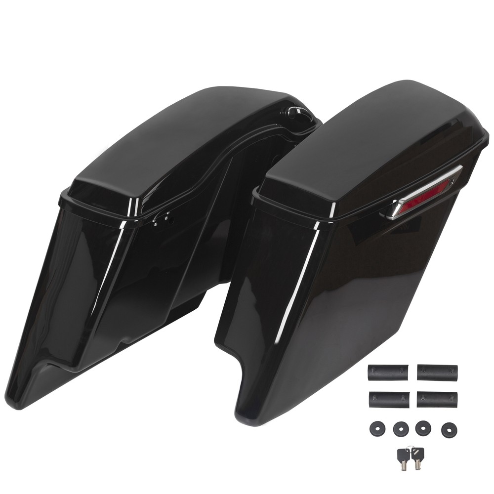 Stretched Extended Saddle bags W/Conversion Brackets For Harley Heritage Softail