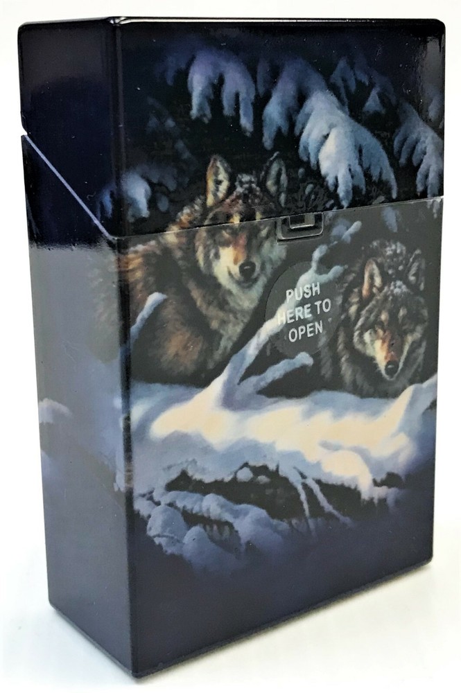 Eclipse Wolf Design Hard Plastic Crushproof Cigarette Case, 2ct, Kings 3116D17-2