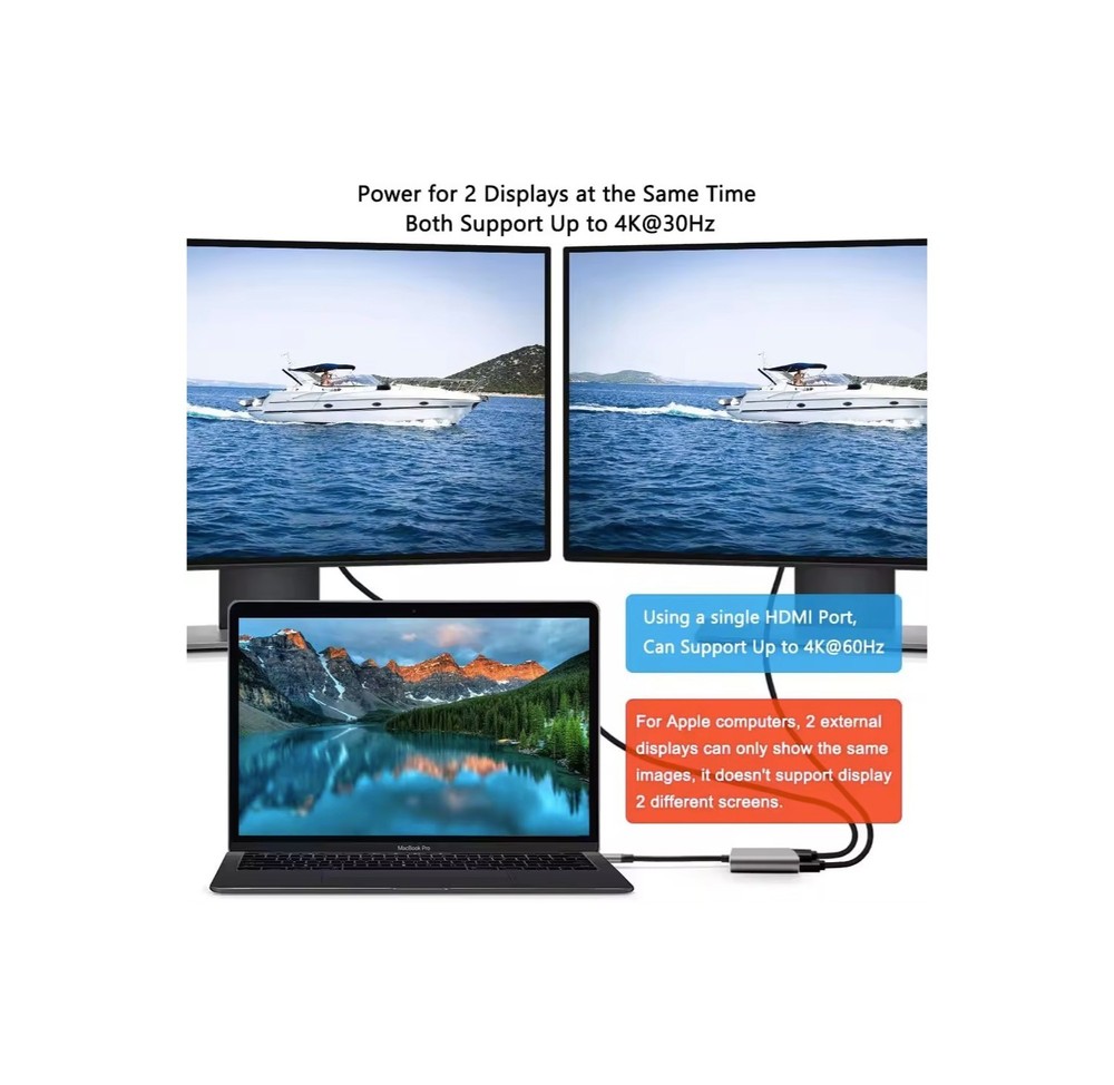4 in 1 USB C HUB w/ 4K HDMI, USB A 3