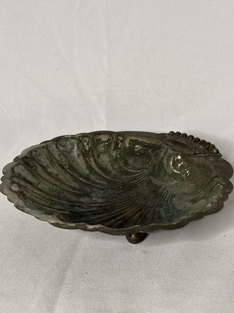Baroque Silverplate Shell Dish Vintage