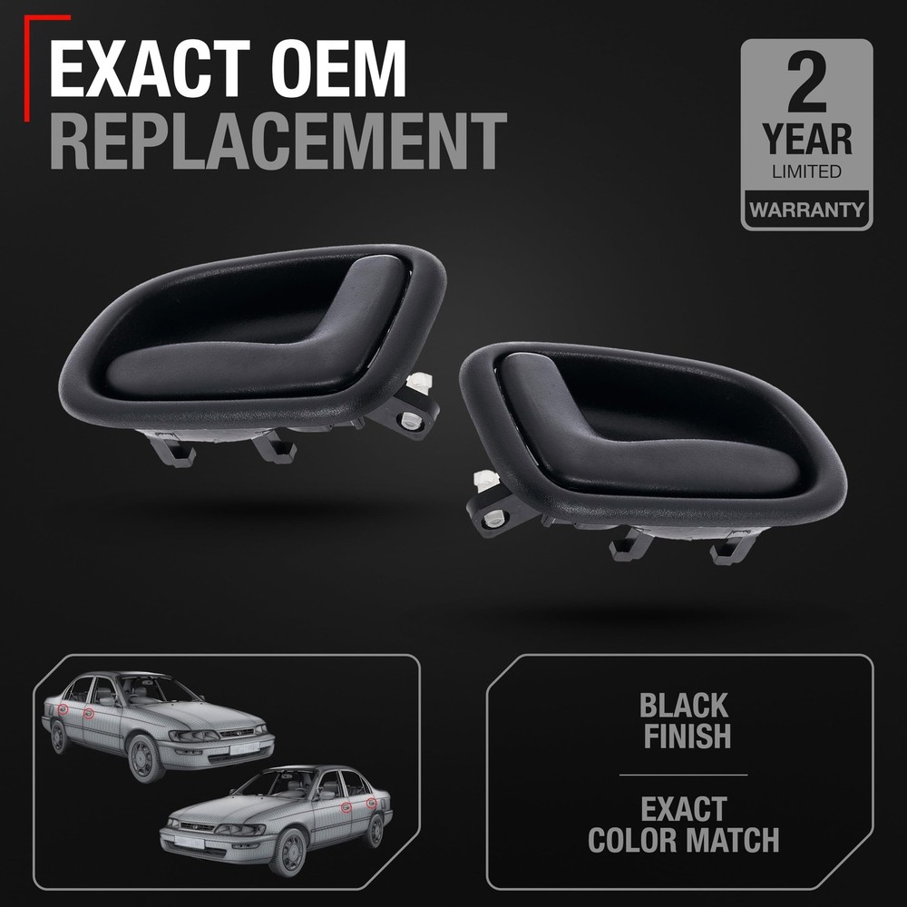 T1A Interior Front or Rear Driver and Passenger Door Handle Replacement Set -...