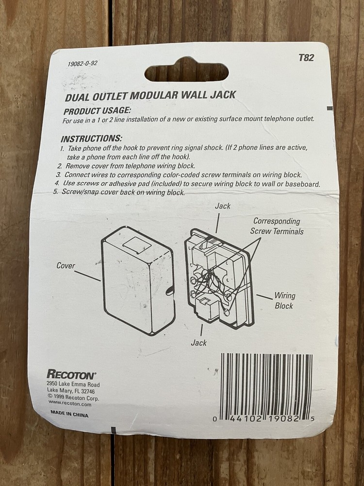 RECOTON Dual Outlet Modular Wall Jack