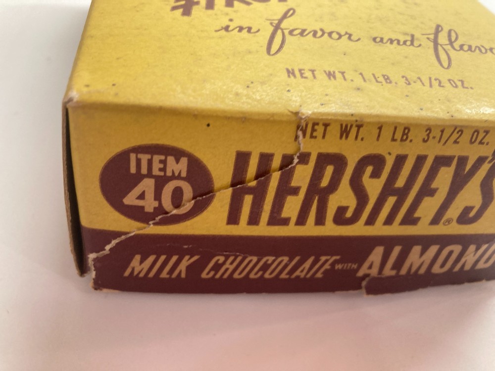 Hershey's Candy Bar Box Milk Chocolate Almonds Vintage Display Empty