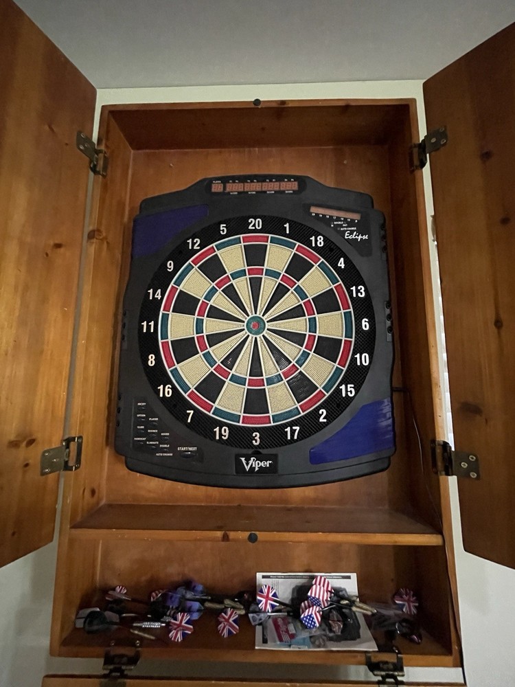 Working Dart Board With Darts
