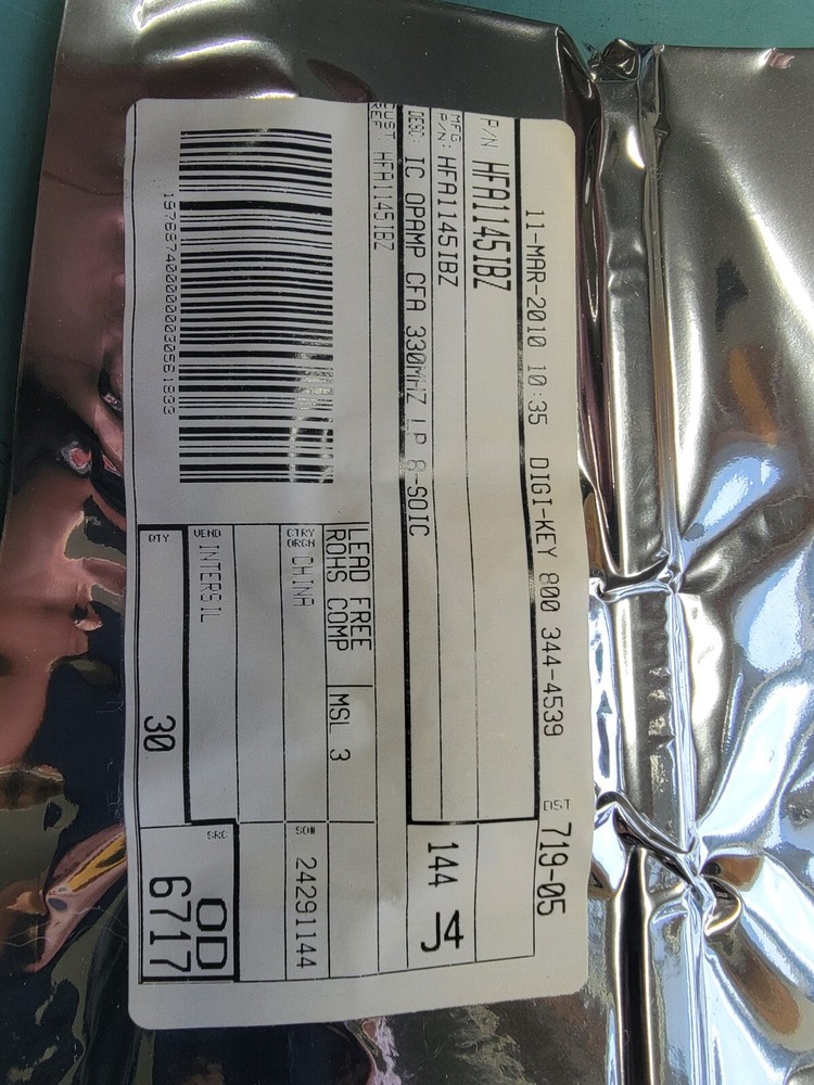 HFA1145IBZ video amp 1 current feedback 8-soic