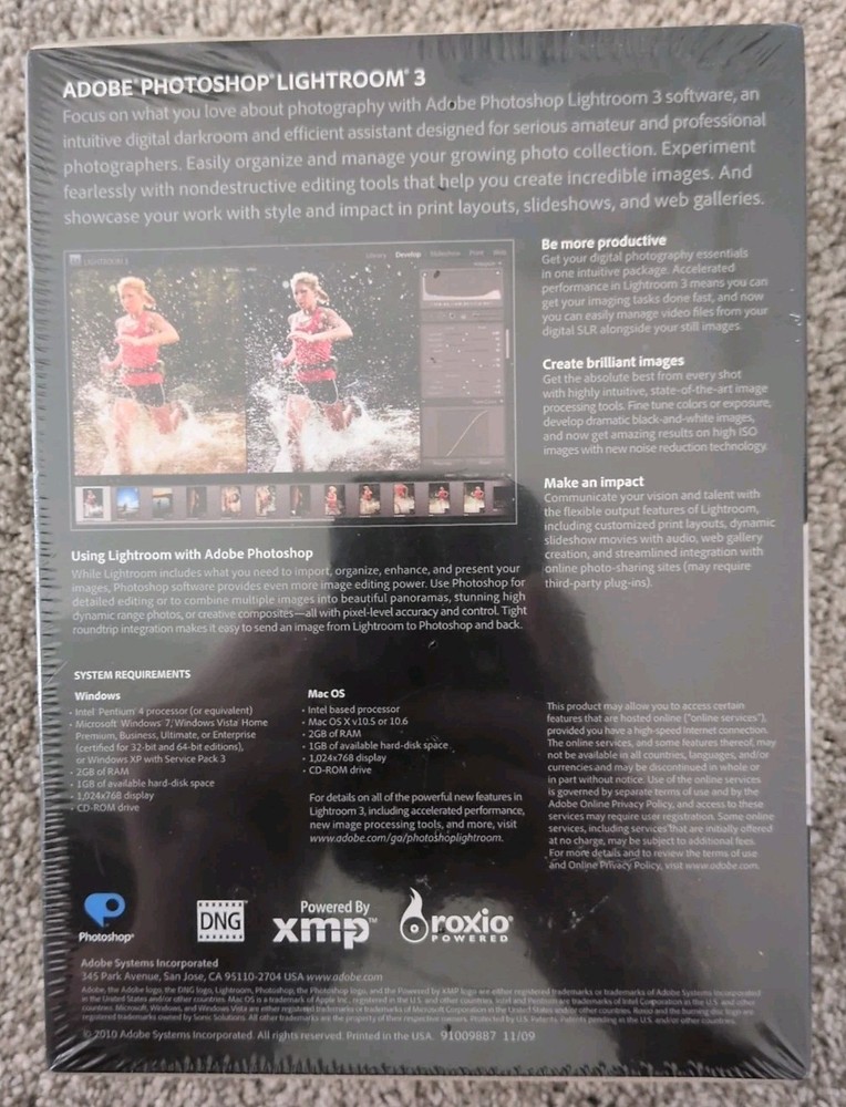 NEW Adobe Photoshop Lightroom 3 Full Retail Version WIN/MAC - Sealed