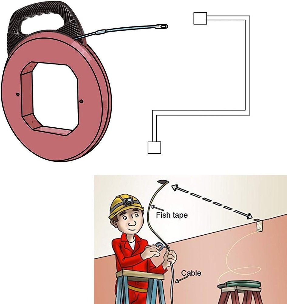 100 FT Fish Tape for Electric or Wire Puller Men Gift