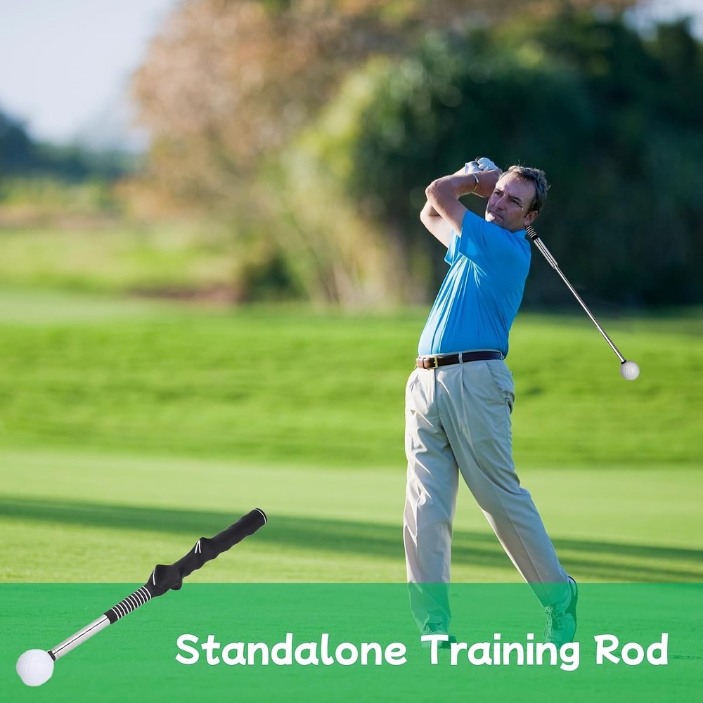 “Retractable Golf Swing Trainer - Golf Training Aid & Grip Trainer”