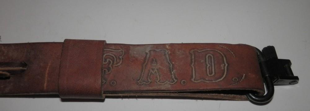 Vintage Adjustable Leather Rifle Strap with Swivels