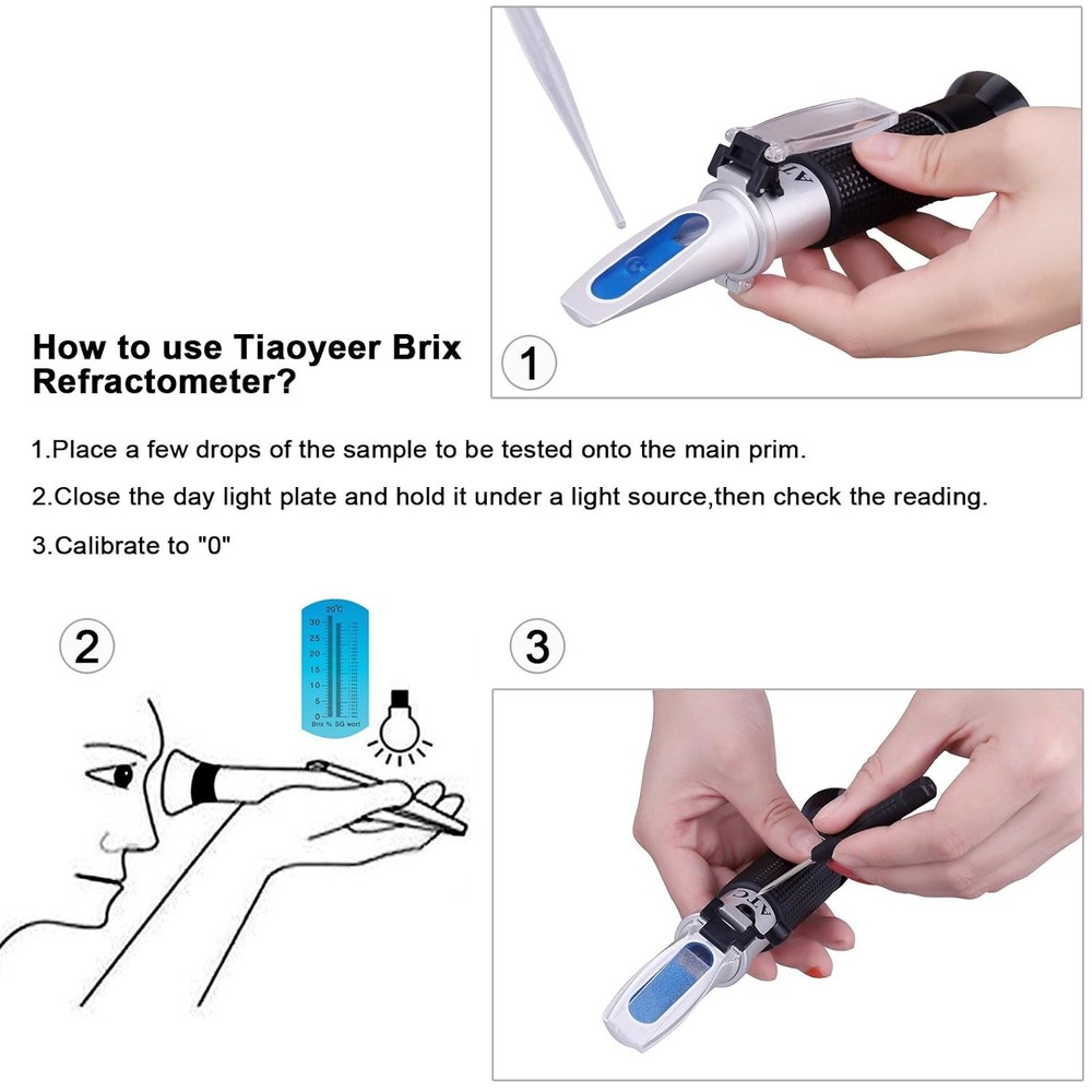 Brix Refractometer with ATC - Tiaoyeer Digital Handheld for...