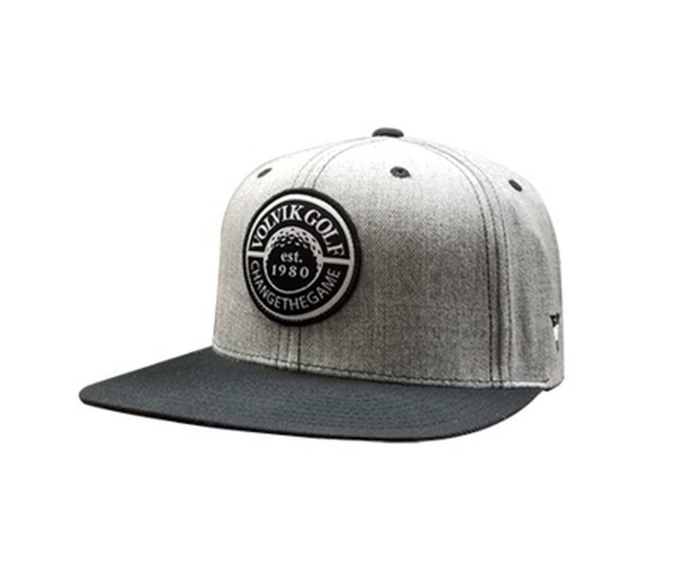 Volvik Snapback Hat (Black/Grey, One Size Fits all) NEW