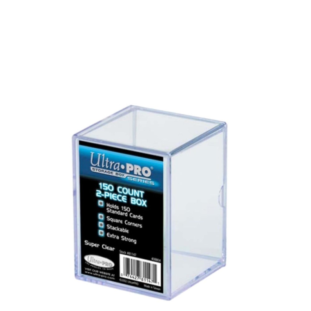 150 Card Capacity Stackable Clear Storage Box with Air-Tight Latch Closure
