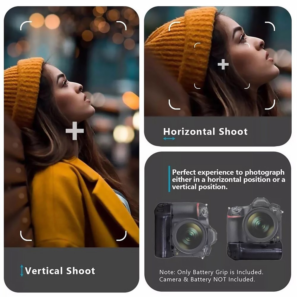 Durable ABS MB-D18 Vertical Battery Handle Grip Camera Accessory For Nikon D850