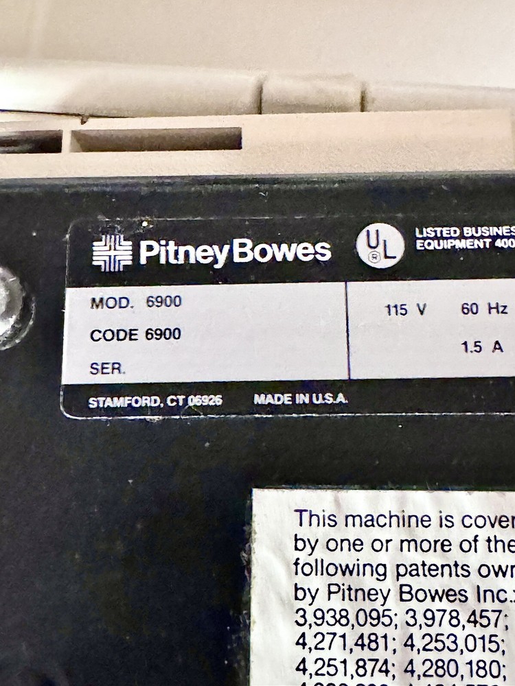 PITNEY BOWES MAIL STATION POSTAGE 6900