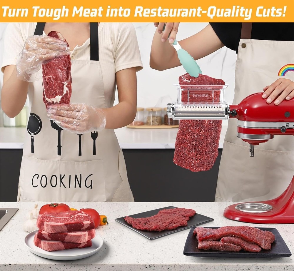 Adjustable 3 Thickness Meat Tenderizer Attachment for Kitchenaid Stand Mixers