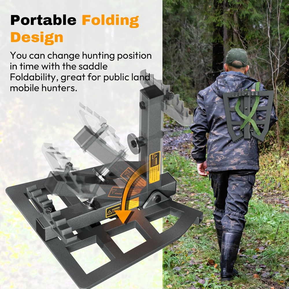Tomaki Saddle Hunting Platform, Aluminum Adjustable Tree Green