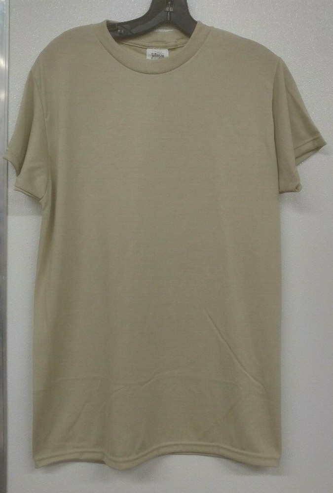 Moisture Wicking Polyester T Shirt (3 Pack) Sand - Medium Reg NEW USGI