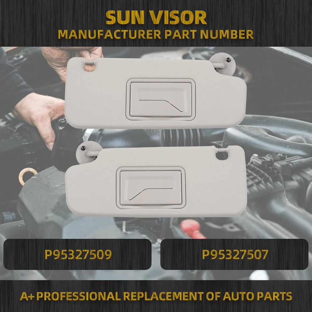 Left Driver & Right Passenger Side Sun Visor Compatible with Chevy Sonic 2012-20