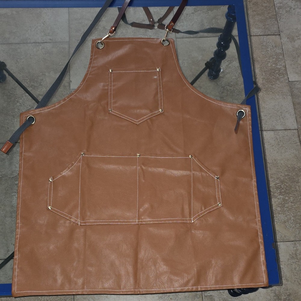 Three salon Work Aprons Brown, Black, & Tan with Multiple Pockets Unisex