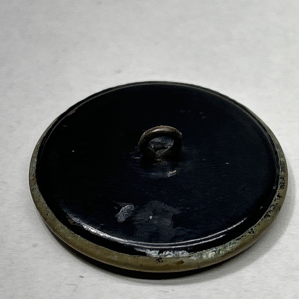 Antique Picture Button Mythological Creature Side View Dragon
