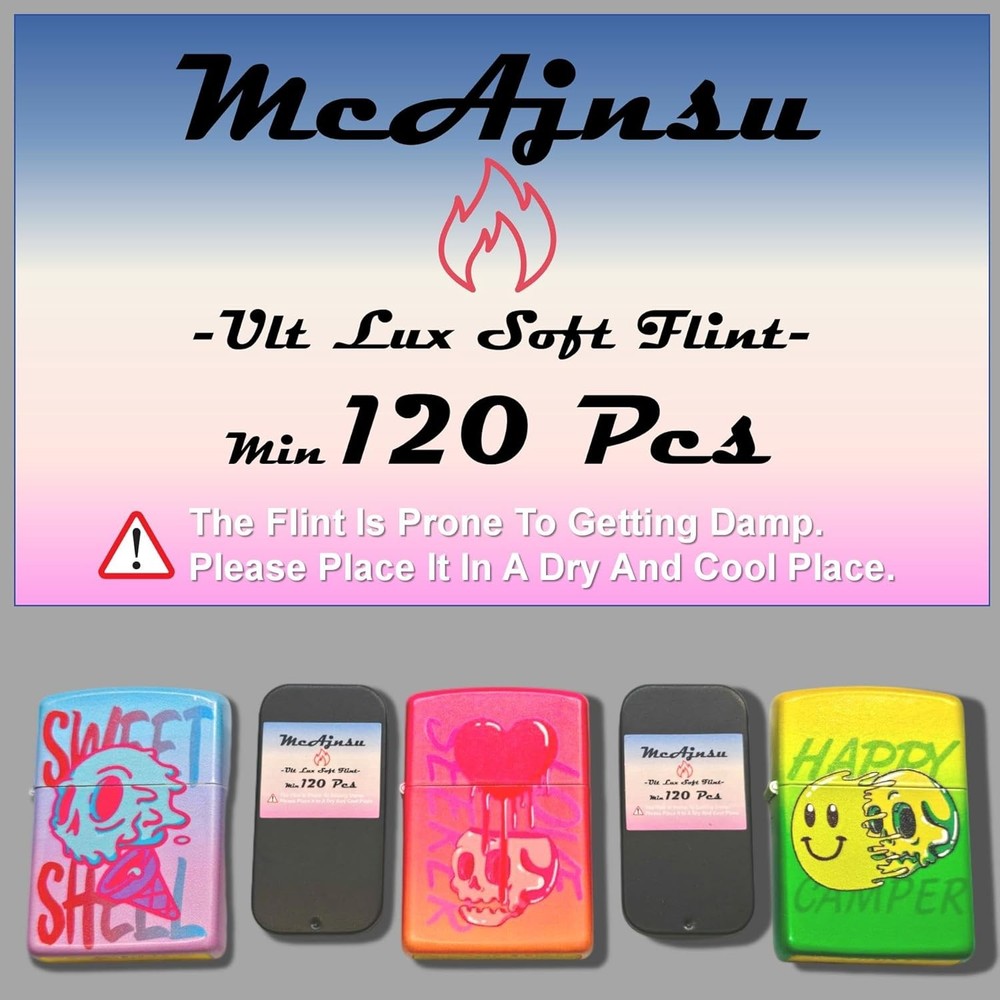 120Pcs Premium Lighter Flints | Universal Refills for reusable lighter Clipper &
