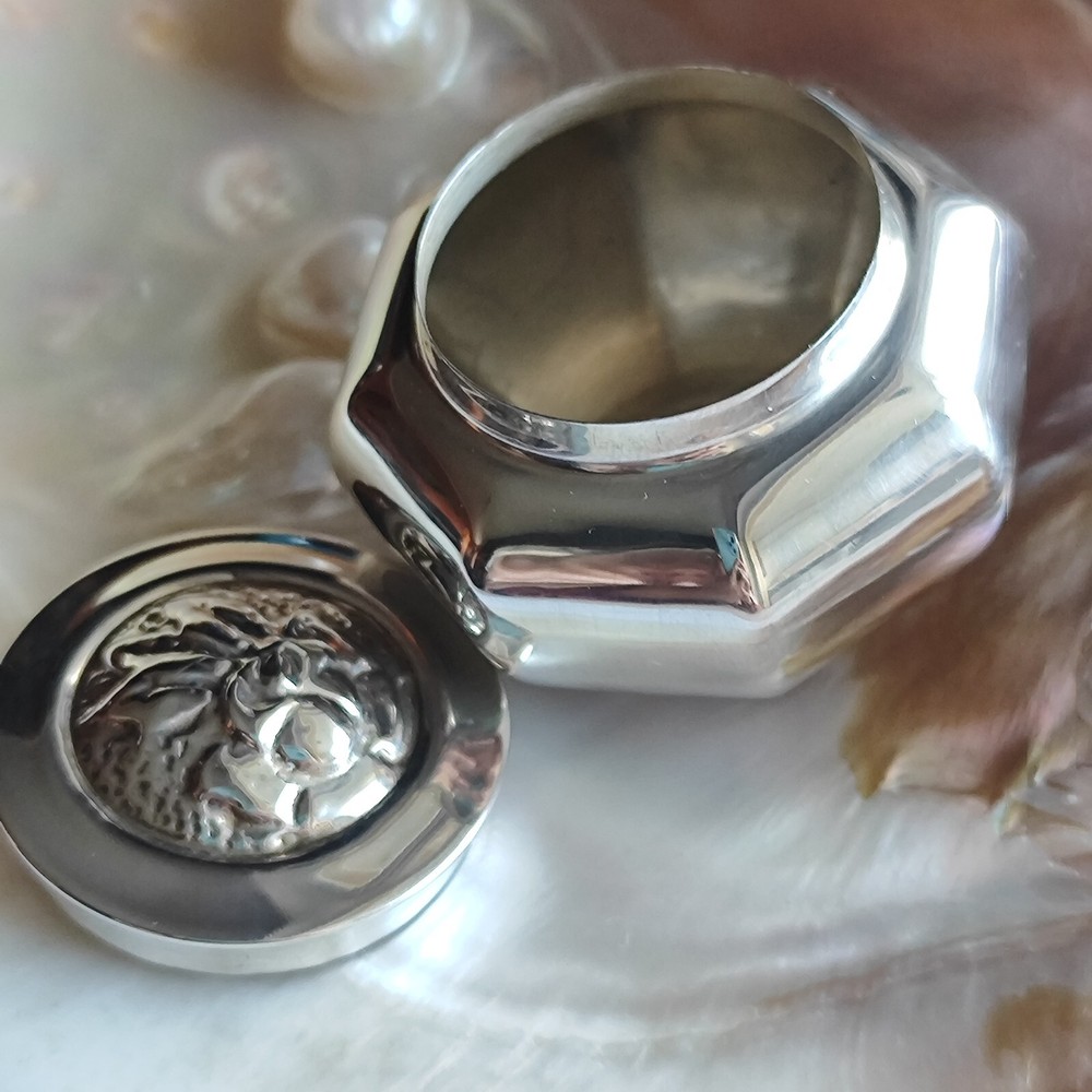 Vintage Silver Pill Box.Tablet box, 1990s, 20.8 g.