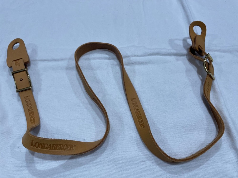Longaberger Stamped Adjustable Strap Leather Insert Buckle Shoulder 41”