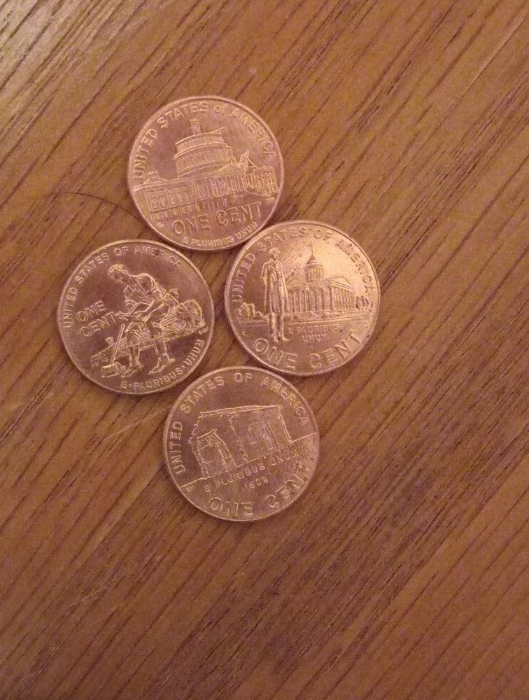 2009 Bicentennial Lincoln Cent 4- Coin Set/Error