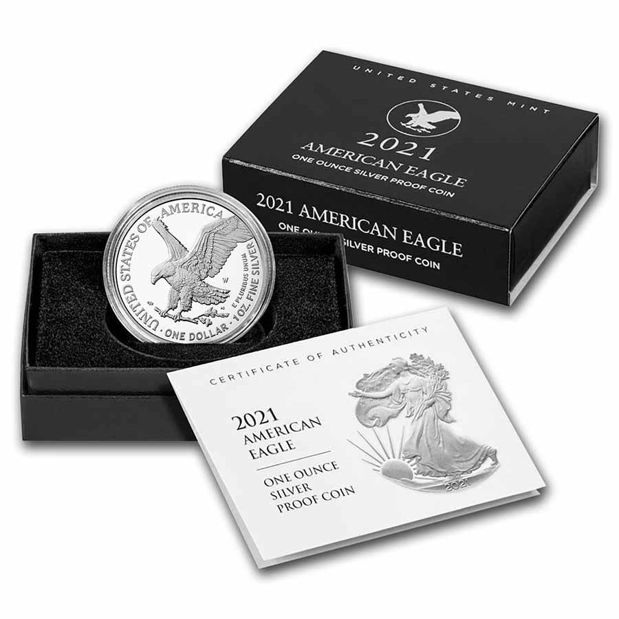 2021 W Proof Silver Eagle Type 2 w/Box & COA ~ PRISTINE ~