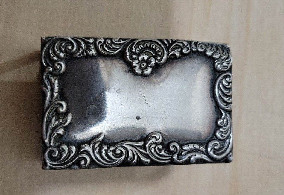 Vintage Sterling Silver Match Box Holder, See Hallmark