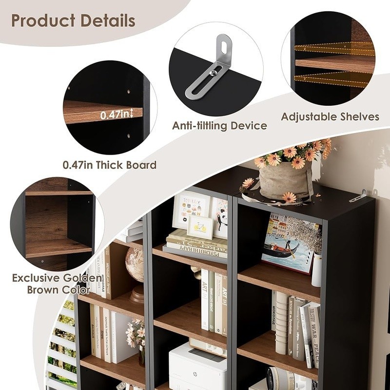 8-Tier Adjustable DVD CD Media Tower Rack Storage Cabinet Display Home Office