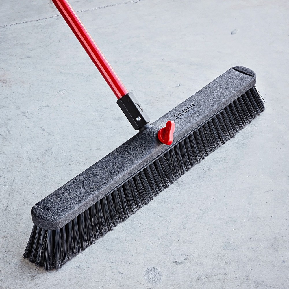 Libman 24in. Smooth Surface Push Broom, 60in.L Handle, Model# 801