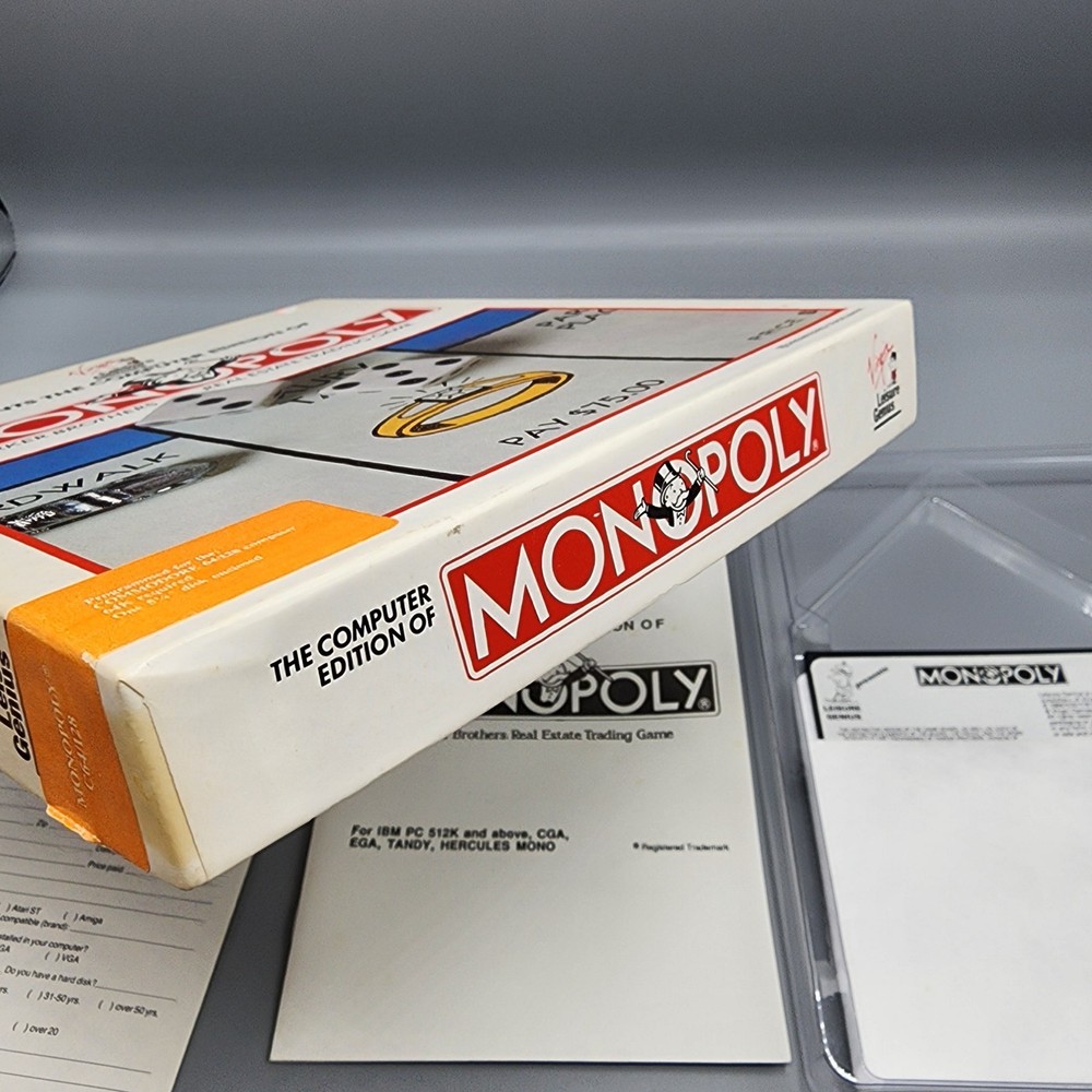 Computer Edition Monopoly Commodore 64/128 Disk Leasure Genius Parker Brothers