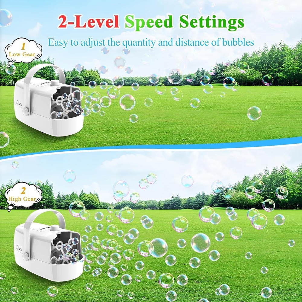 Bubble Machine, 3-in-1 Bubble Maker, Bubble Blower with 3 Bubble Wheels, Make...
