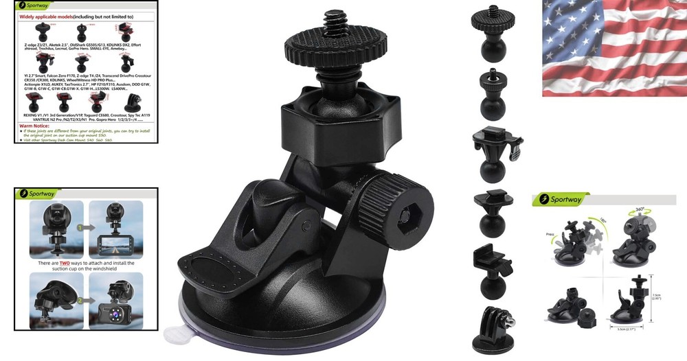 Universal Dash Cam Mount with 10pcs Joints – Easy Installation and Adjustability