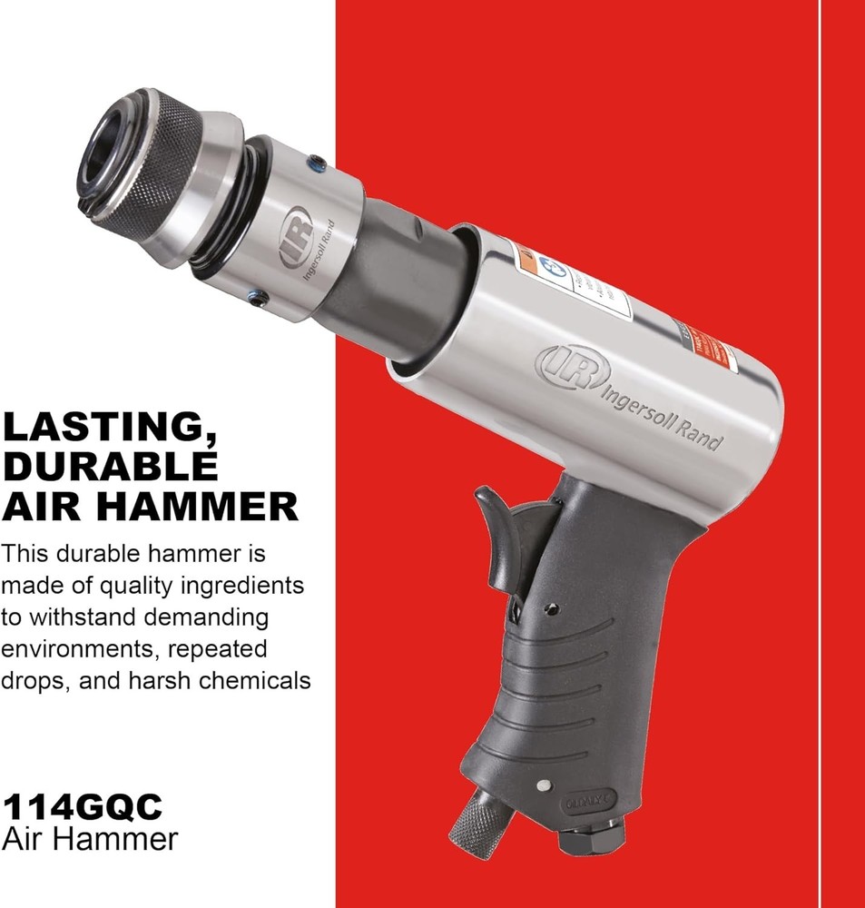 114GQC Air Hammer- 3 PC Chisel Set with Tapered Punch, Panel Cutter, Flat Chisel