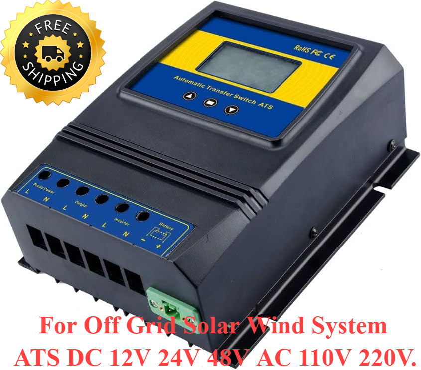 Automatic Dual Power Controller Transfer Switch for Off Grid Solar Wind System