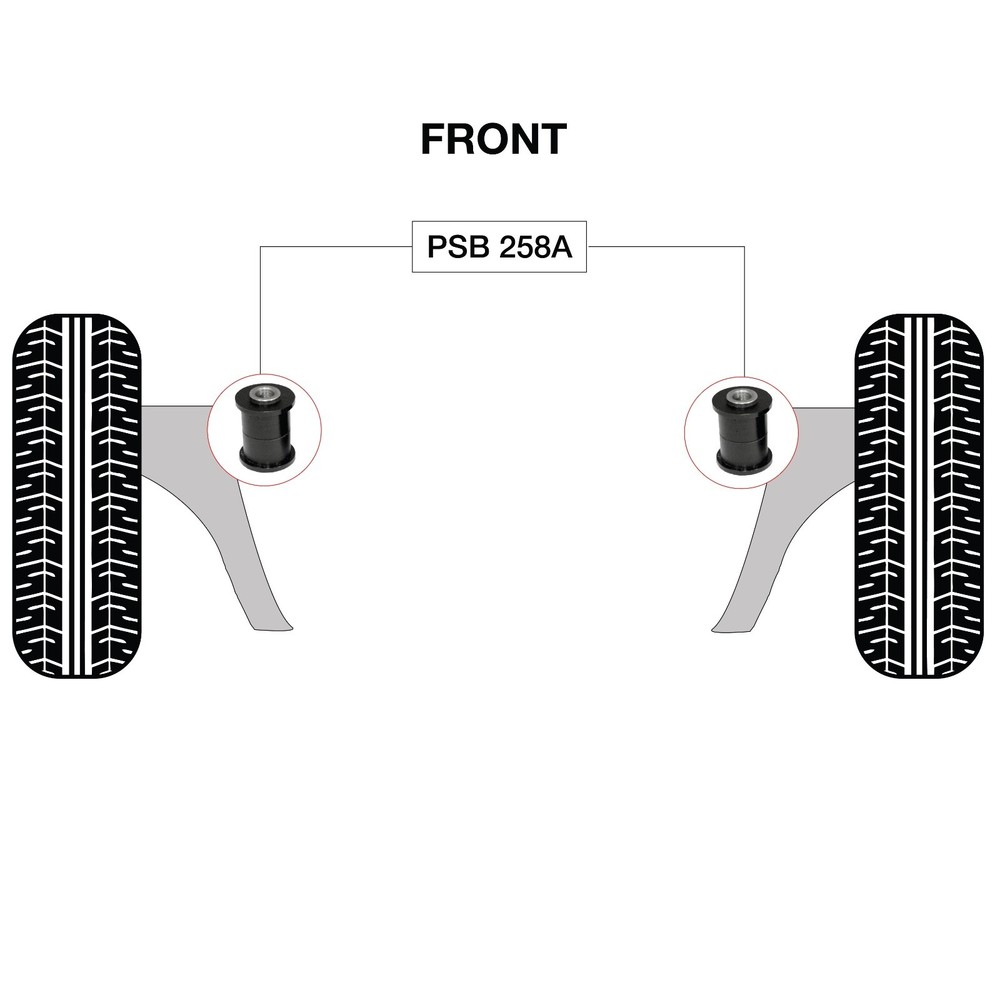 2x Front Lower Arm - Front Polyurethane Bushing Kit - Fits Nissan Tiida (04-12)