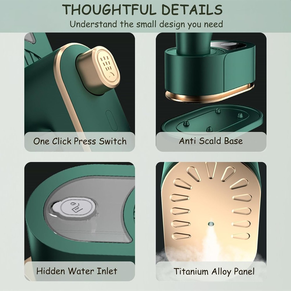 Handheld Electric Iron: White Foldable Style – Perfect for Small Spaces