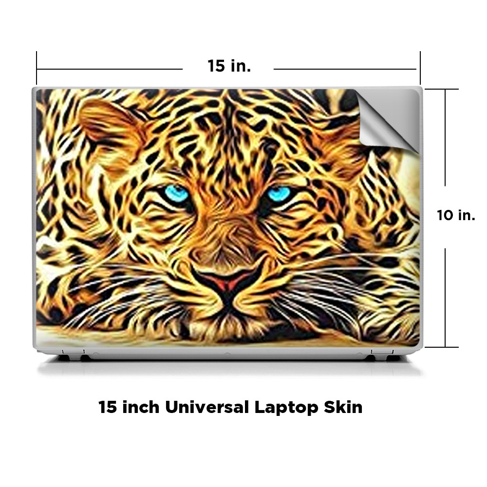 Universal Laptop Skins wrap for 15" - Leopard with Blue Eyes