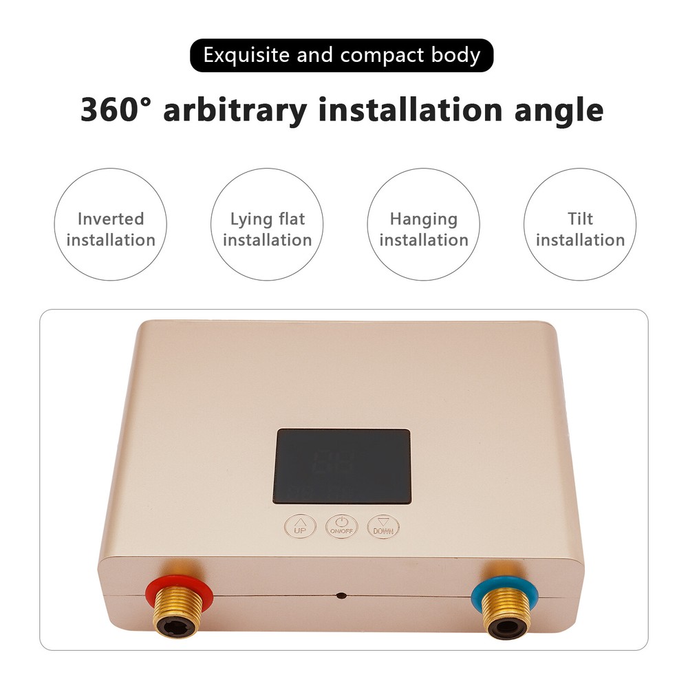 3000W Mini Electric Water Heater Wall Mounted Tankless Water Heater 86℉-131℉