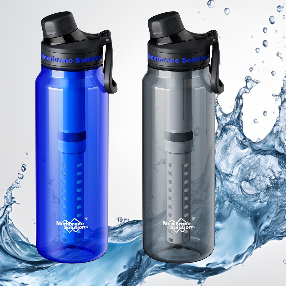 Filtered Water Bottle with Replaceable Filter BPA-Free,6-Stage Purifier Camping
